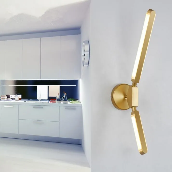 

Creative Personality Simple Living Room Restaurant Bedroom Art Wall Lamp Aluminum Rod LED Designer Wall Light Free Shipping