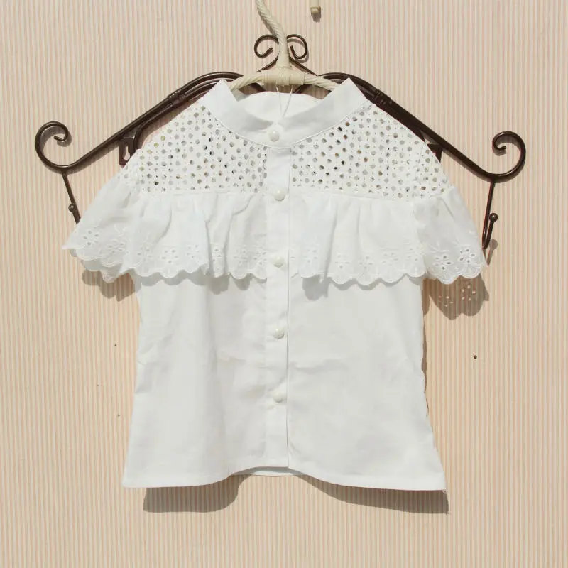 Коллекция года, летняя школьная блузка для маленьких девочек, рубашка белый топ для девочек, блузки, рубашки для детей, blusa, детская одежда, JW4688-3 - Цвет: design 5 white