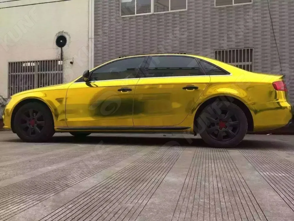 Автомобильный Стайлинг Обёрточная бумага хром золото Автомобильная виниловая