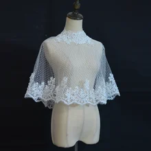 Новинка, модные изысканные свадебные болеро цвета слоновой кости с большим кружевным краем, женские свадебные куртки для свадьбы, вечеринки, Рождества