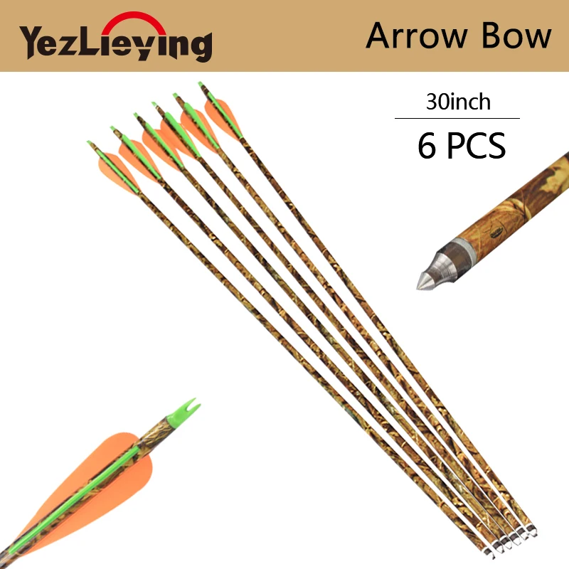 6PCS 30 Inch Archery Hunting Aluminum Arrows Aluminum Arrows 30 80 lbs