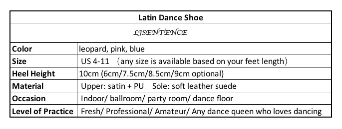 Туфли для латинских танцев; туфли на высоком каблуке; женские леопардовые сандалии; цвет розовый, синий; тонкий каблук 10 см; Каблук 7 см;