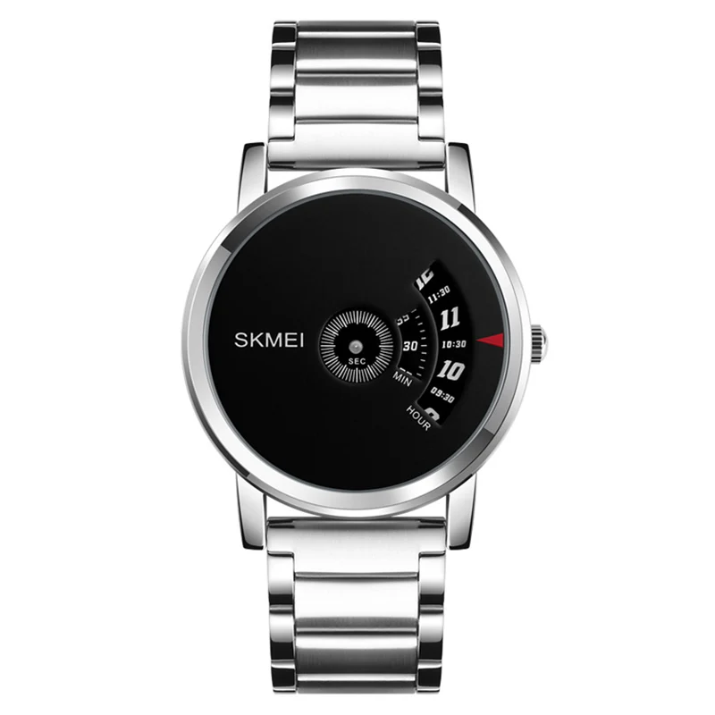 

SKMEI fashion creative business watch Men's premium stainless steel strap quartz wristwatches Men's watches