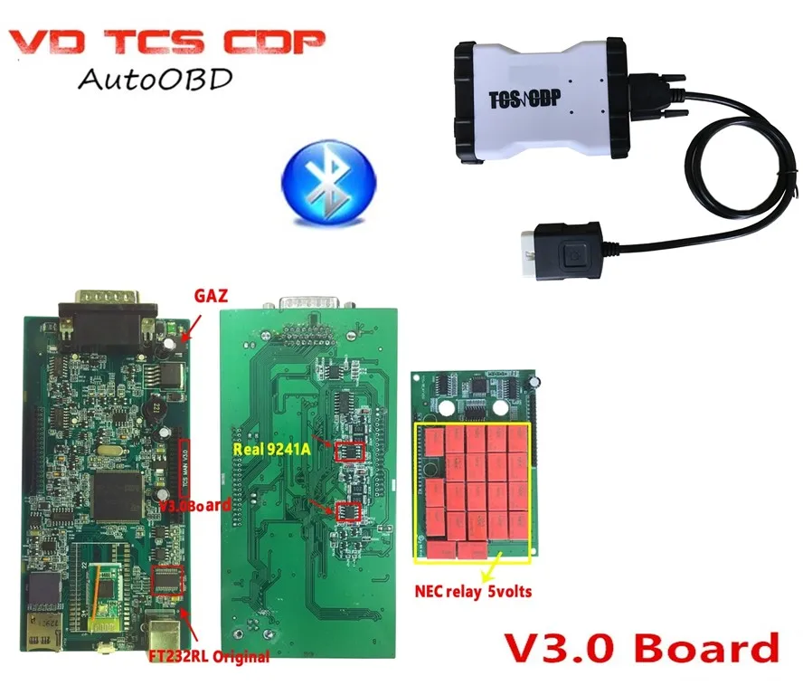 DHL V3.0 зеленая плата VD TCS CDP pro 2015R3 keygen Bluetooth сканер диагностический инструмент для