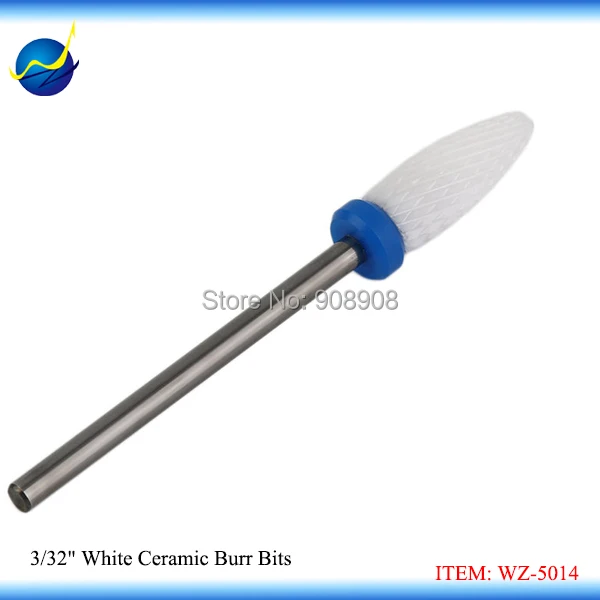 

1PCS Bullet White Ceramic Nail Drill Bit For electric manicure machine accessories Manicure Pedicure Cutter Nail Files
