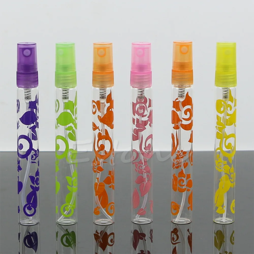 6Pcs 10ml Rose Crystal Cut Glass Perfume Spray Bottles Atomizer Refillable Empty