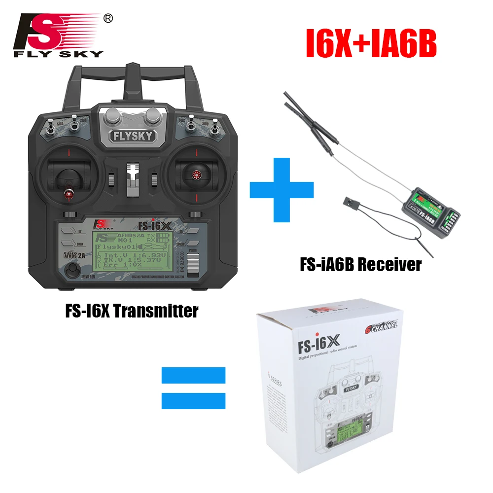 Оригинальный Flysky FS i6X 10CH 2 4 GHz AFHDS 2A RC передатчик с iA6B приемником для