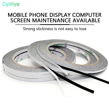 

50pcs/lot 2 mm * 50 M 3 M black double-sided adhesive tape for mobile phone LCD / Touchscreen