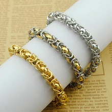 CHIMDOU панк браслет из нержавеющей стали Мужская Византийская цепочка Золотой/Серебряный цвет Мужские браслеты