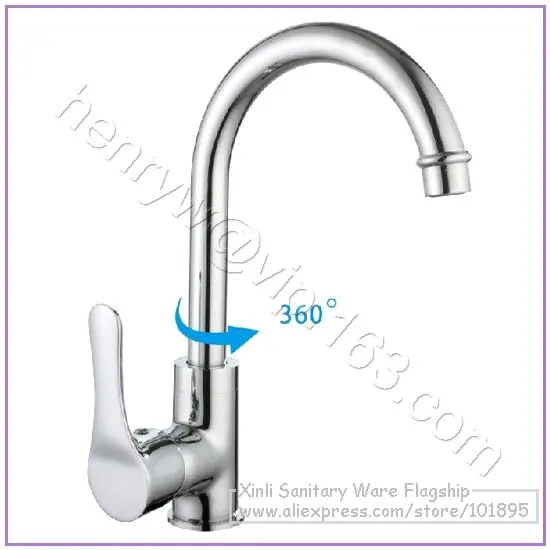 

L16553 - Luxury Deck Mounted Chrome Color Brass Material Hot & Cold Water Kitchen Mixer