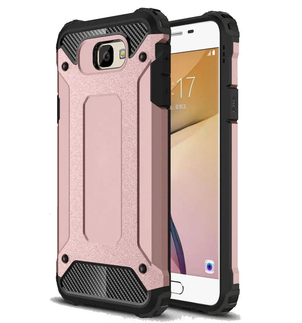 

For Samsung Galaxy J7 Prime J727T Shockproof Protective Hybrid Armor TPU and PC Back Fitted Mobile Phone Case Cover
