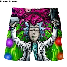 PLstar Космос унисекс 3D принт Рубашки домашние Рик и Морти шорты для Для мужчин летние пляжные модные штаны короткие штаны дропшиппинг