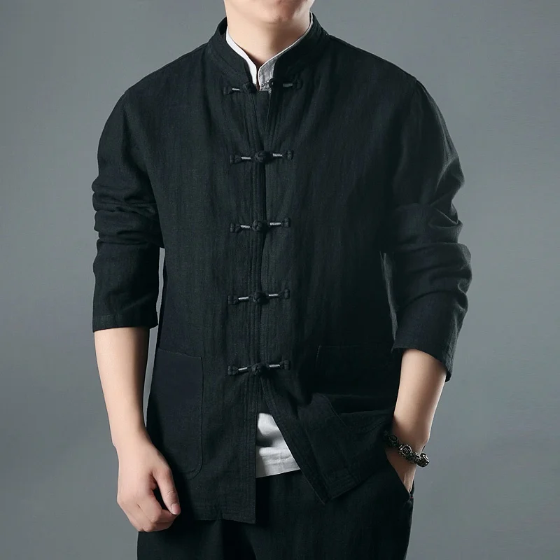 Traditional chinese clothing for men outerwear male jacket mandarin collar suit tangzhuang men clothes TA165