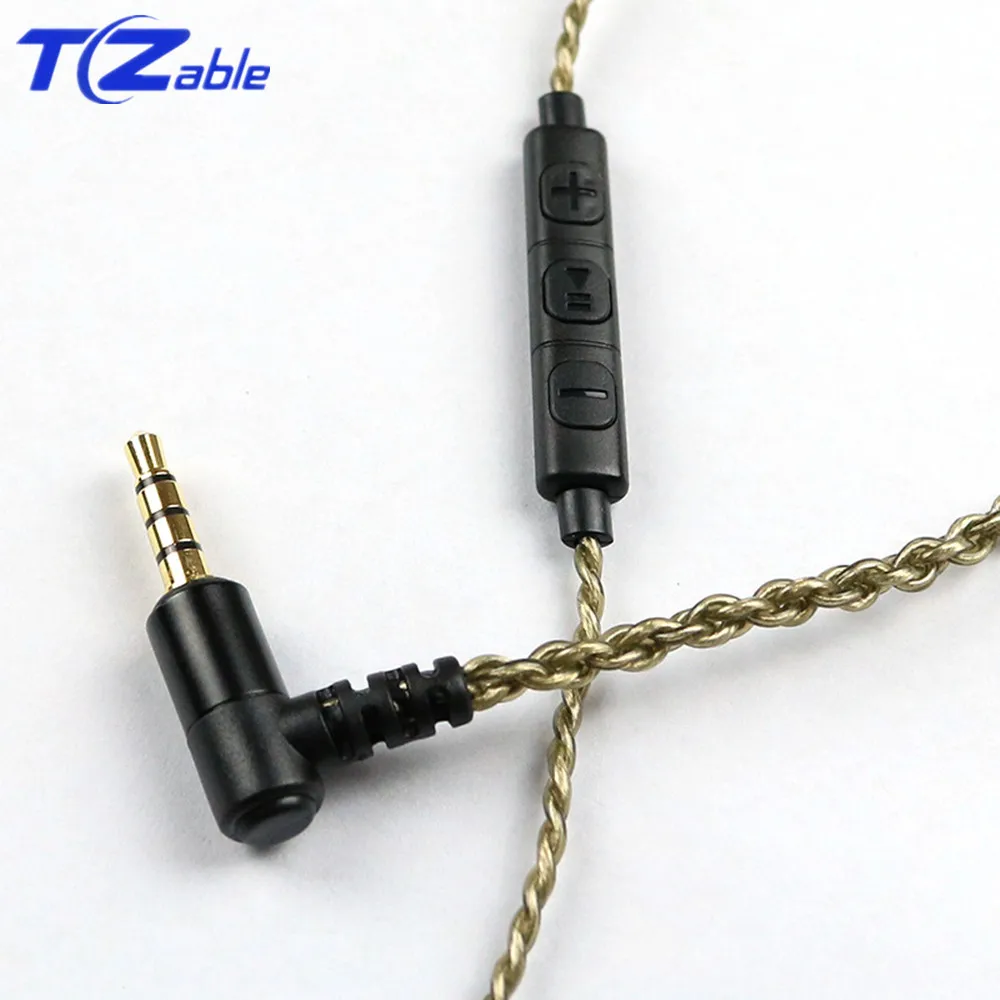 With Microphone 3 5mm Hifi Headphone Cable For MMCX se215 se315 se425 se535 se846 DIY Headset Cable Earphone Maintenance Wire