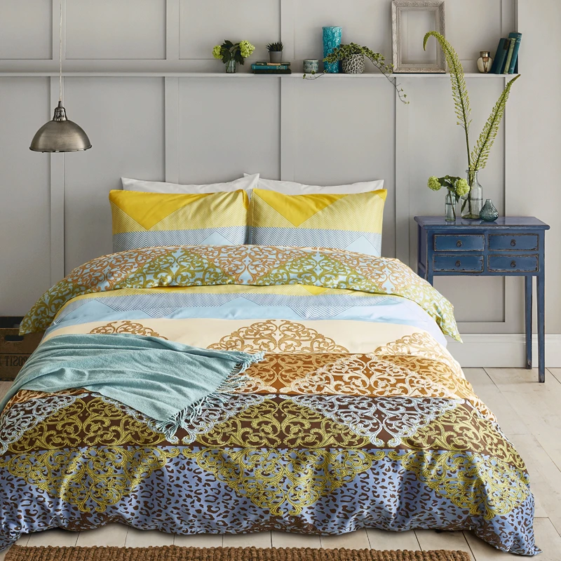 

Home Decor-Golden Autumn Colourful Duvet Cover,Pillowcases 3 Pieces for Bedroom Adults Bedlinen