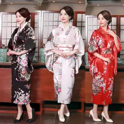 Новое поступление пижамы из искусственного шелка японское традиционное кимоно с короткими рукавами халат атласный семейный халат горячий