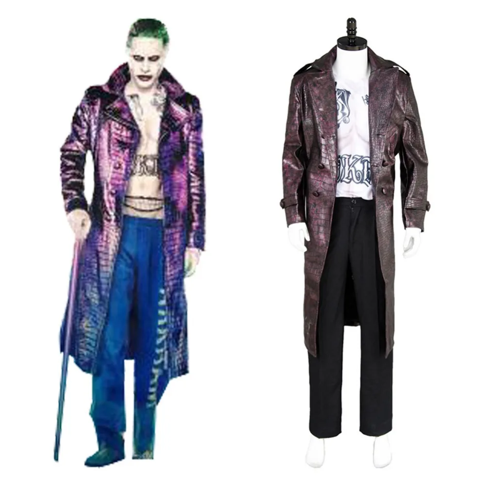 

Batman Cosplay Suicide Squad Jared Leto Joker Cosplay Costume Coat Halloween Party For Boys Male Coat