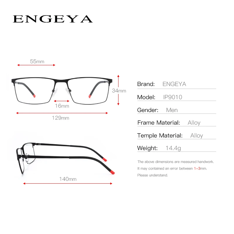 Оптическая металлическая оправа для очков, мужские ретро очки для близорукости по рецепту, квадратная дизайнерская оправа для очков, уникальная петля# IP9010