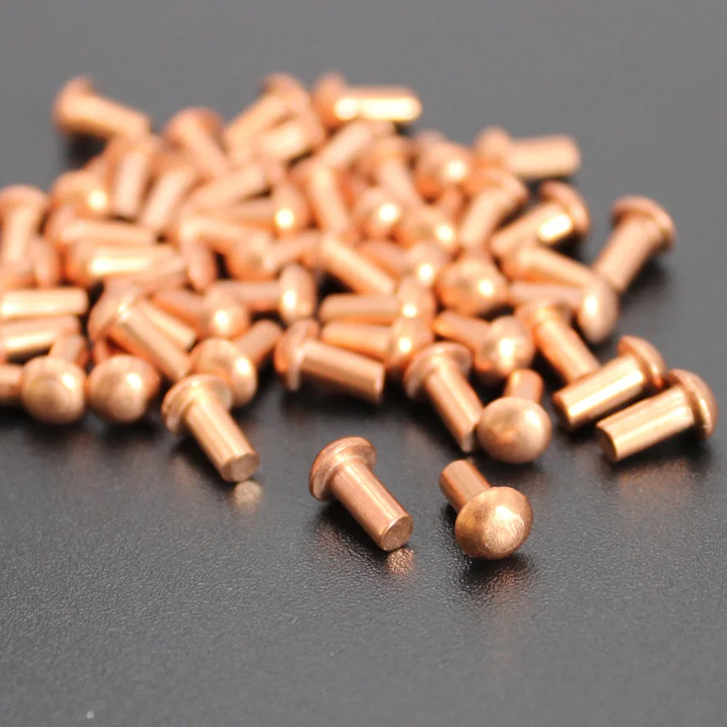 

2mm diameter 3mm long copper rivets Round head solid rivets Models, steam, Boiler