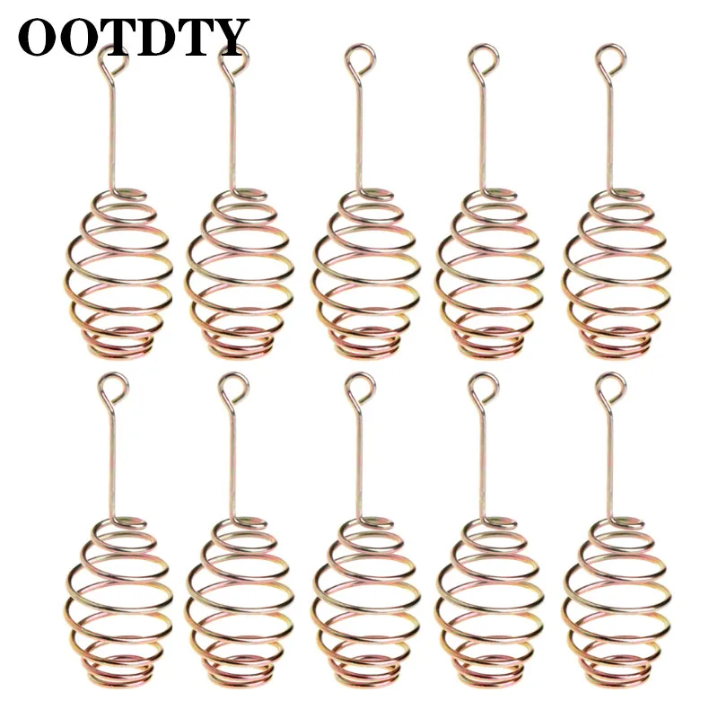 

OOTDTY 10 Pcs/Set Fishing Bait Spring Lure Inline Hanging Tackle Stainless Steel Feeder