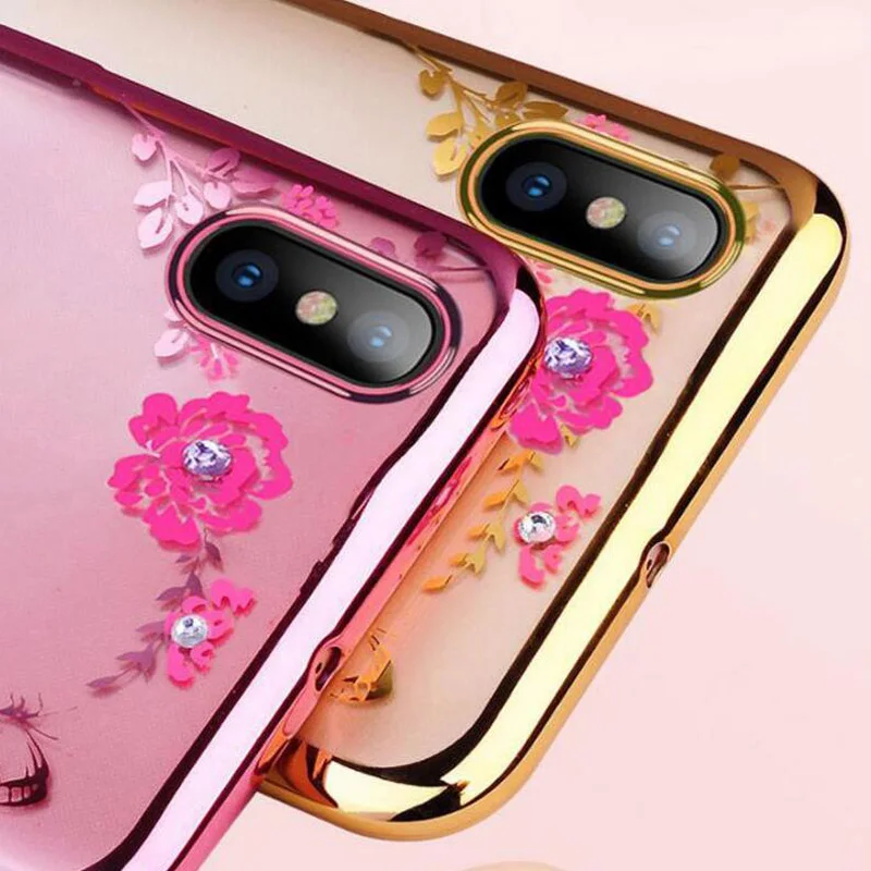 

Glitter Flower Case For Xiaomi Redmi 6 Pro Case Silicone Bling Soft TPU Back Cover Coque For Xiaomi redmi 6 6A Cases Fundas