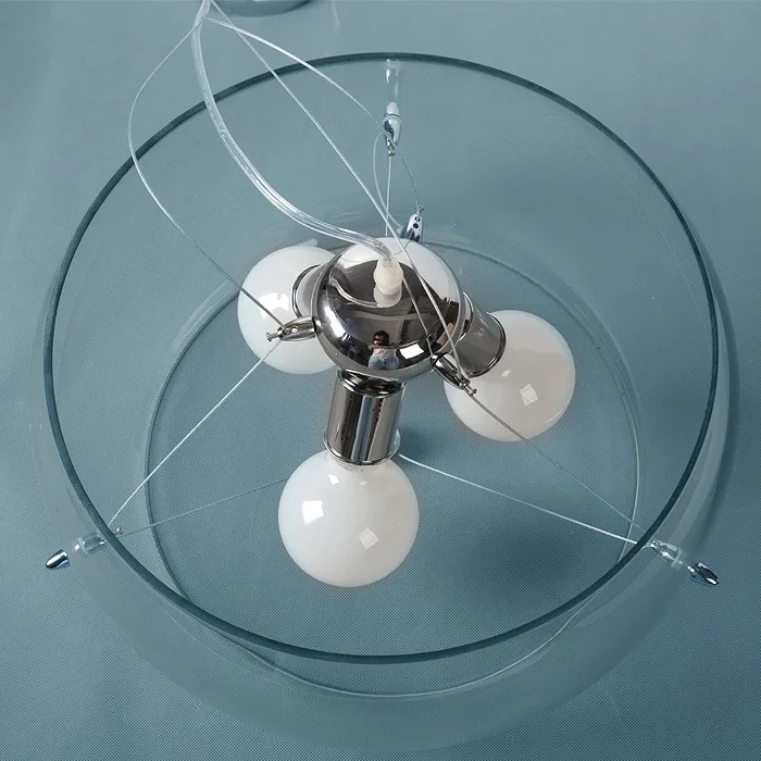 Modern Glass Pendant Light  Contemporary Clear Glass Shade 3 Lights LED Pendant Lamp Dining Room Hanging Decorative Pendant Light(7)
