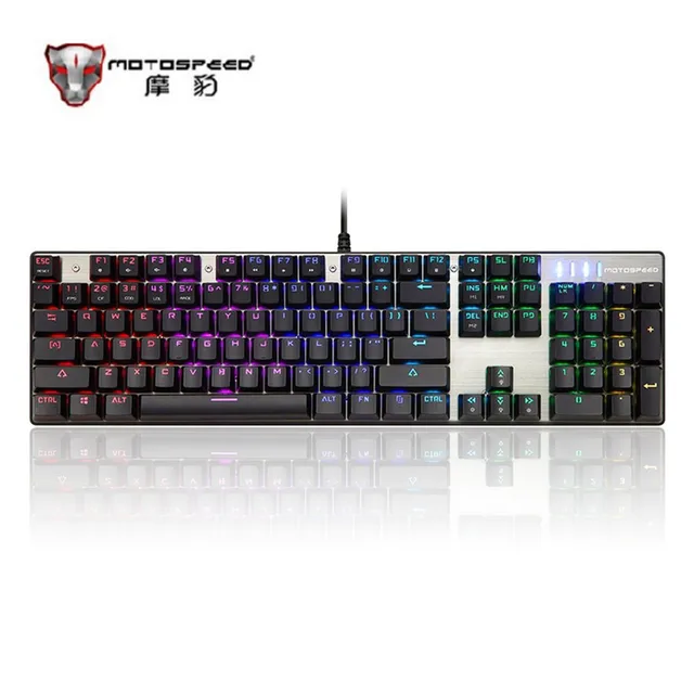 Best Price Motospeed CK104 Russian 87 Keys Mechanical Keyboard Ergonomic Black RGB Gaming Gamer Keyboard With Backlight For PC