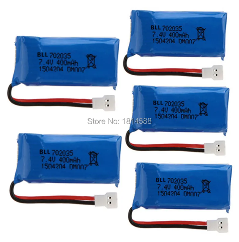 5Pcs Upgraded 400mAh 30C Lipo Battery 7.4V 2S for DM007 RC Quadcopter Part | Игрушки и хобби