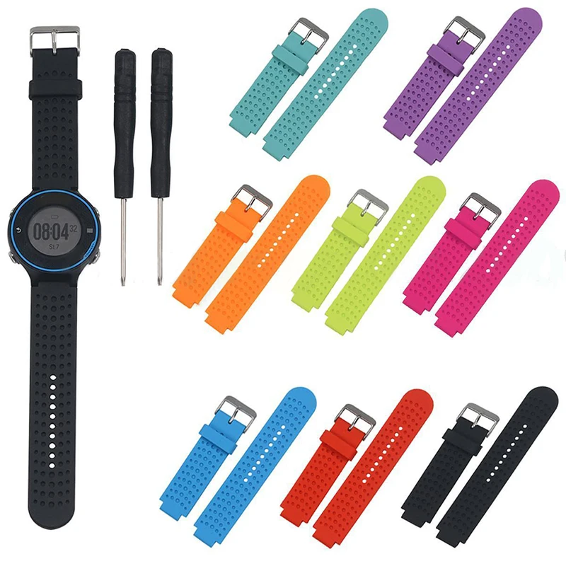 Sports Safety Silicone Replacement Wrist Support Band Strap Wristband for Garmin Forerunner 220/230/235/620/630 Bracelet