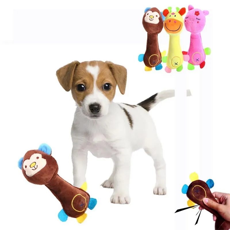 

1PC Cute Pet Dog Cat Plush Soft Fleece Dog Toys Decompression Tool Pet Squeeze Sound Cats Dog Toys Animal Dog Toy Pets
