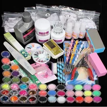 Горячая 42x акриловая пудра для кончиков волос для ногтей жидкая щетка блеск клипер праймер файл набор гель дизайн ногтей товары для рукоделия# NP139