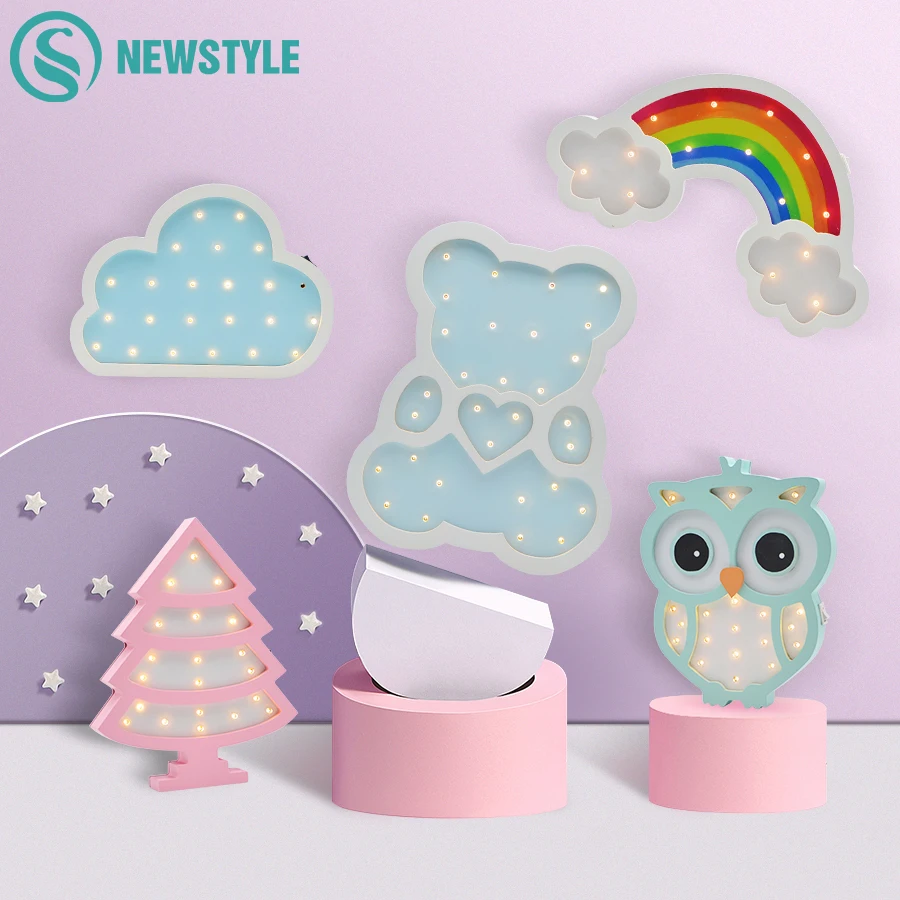 Cartoon Animal Owl Led Night Light Desk Lamp Decoration Bedroom