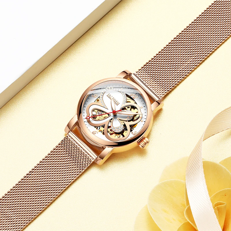 HAIQIN новые механические часы для женщин лучший бренд класса люкс наручные часы водонепроницаемые повседневные часы женские наручные часы Relogio Feminino подарок