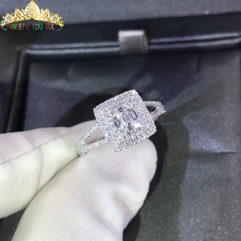 100% 18K 750Au золото Moissanite АЛМАЗНОЕ КОЛЬЦО D Цвет VVS с национальным сертификатом MO-H1006 |