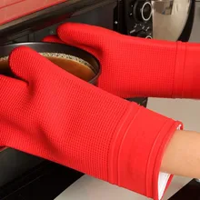 Силиконовая прихватка высокотемпературный силикон выпечки печи перчатки противоскользящая внутри хлопковая перчатка