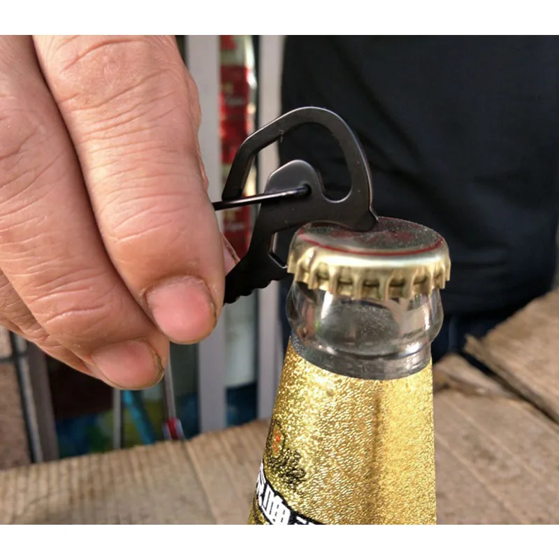 Key Chain Bottle Opener Outdoor Camping Tool Travel Adventure Sports Accessory Keychain Carabiner Buckle Rock Climbing Equipment (10)