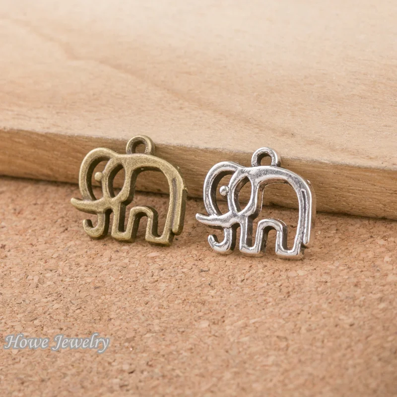 

130pcs vintage hollow Elephant charms fit for Pendant European Style DIY jewelry findings D053