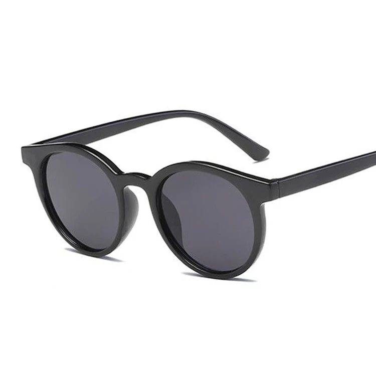Модные милые сексуальные ретро солнцезащитные очки кошачий глаз, Женские винтажные брендовые дизайнерские Круглые Солнцезащитные очки для женщин и мужчин UV400 - Цвет линз: BlackGray