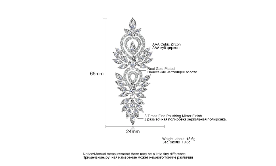 ZAKOL, винтажные Свадебные украшения в виде листьев, аксессуары, кубический цирконий, большие длинные роскошные свадебные Висячие серьги для женщин, FSEP2181