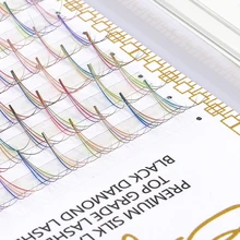 2019 3D 4D 5D רוסית נפח צבע ריסים הארכת קצר גזע מראש עשה אוהדי לאש מכירה לוהטת פרט עפעף תוספות(China)