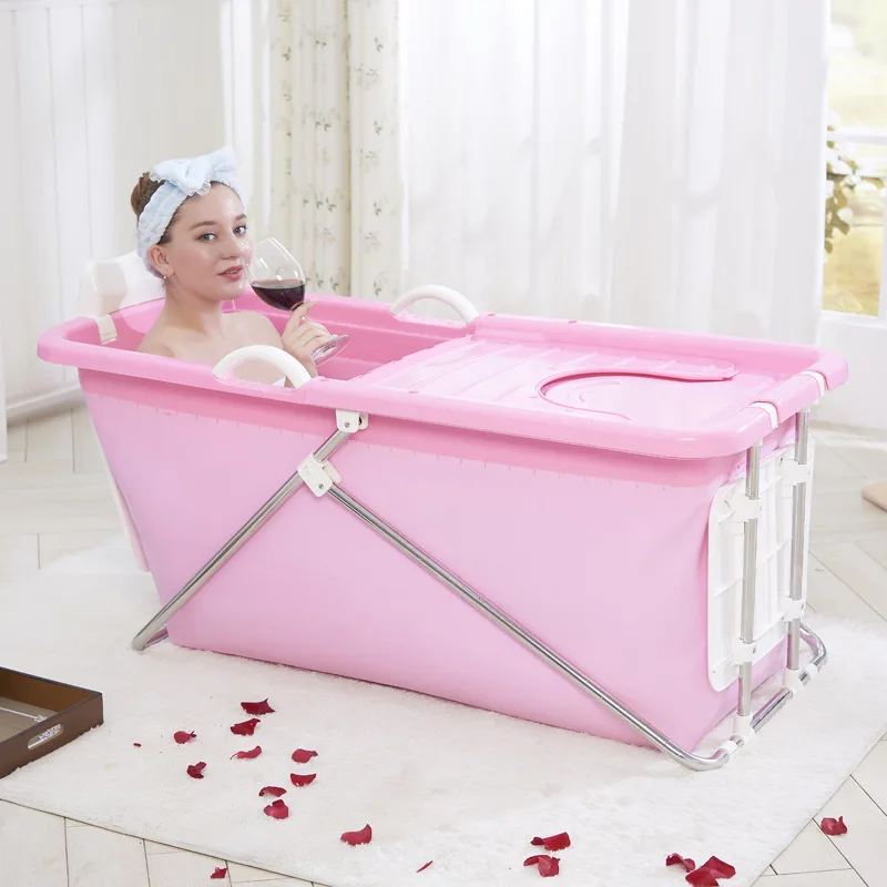 H Lengthen Folding Portable Insulated Bathtub for Adults Inflatable Bath Straight leg Bathtub Food 