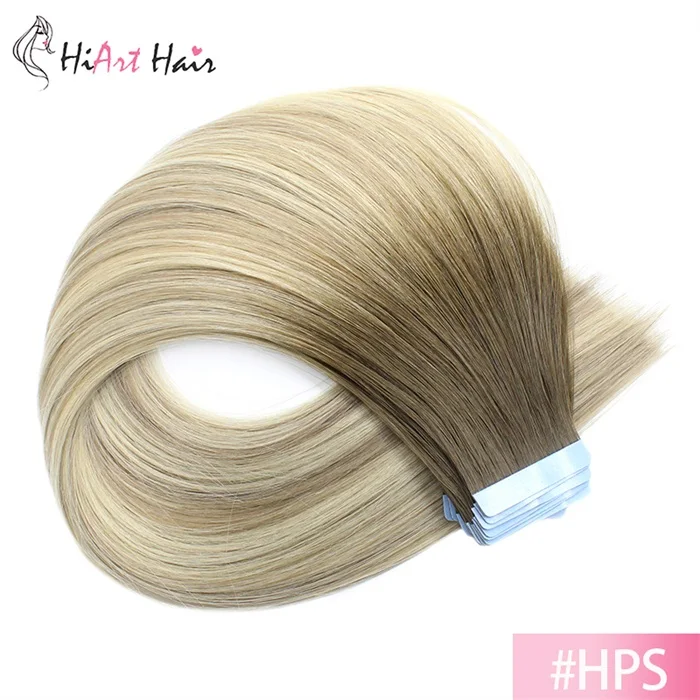 HiArt 2,5 г/шт. волосы для наращивания на ленте, натуральные волосы remy для салона, волосы с двойной лентой, прямые волосы для наращивания 1" 20" 22" - Цвет: HPS