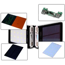 2018 Solar Charger LED Portable Dual USB Power Bank 5×18650 External Battery Charger DIY Box Case Power Bank kit with LED Light