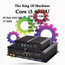 Мини-ПК 8 Г Ram 256 Г SSD 1 Т HDD Intel Core i3 4010U HTPC 2 * COM + HDMI + VGA + Wifi + Bluetooth DHL Бесплатная Доставка Маленький Компьютер компьютер