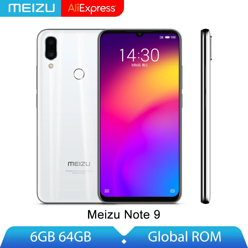 Meizu Note 9 с глобальной прошивкой Note9 6 ГБ 64 Смартфон Snapdragon 675 четыре ядра 2 дюймов AI Face