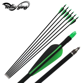 

6/12/24PCS 30 Inch Archery Fiberglass Arrow 500 Spine Replaceable Arrowheads for Hunting Compound Bow Crossbow shooting