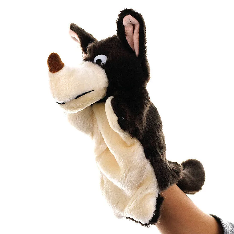 Hand Puppet wolf Dolls cartoon Animal Hand Doll early education Learning kids Toys Marionetes Fantoche Puppets for telling story