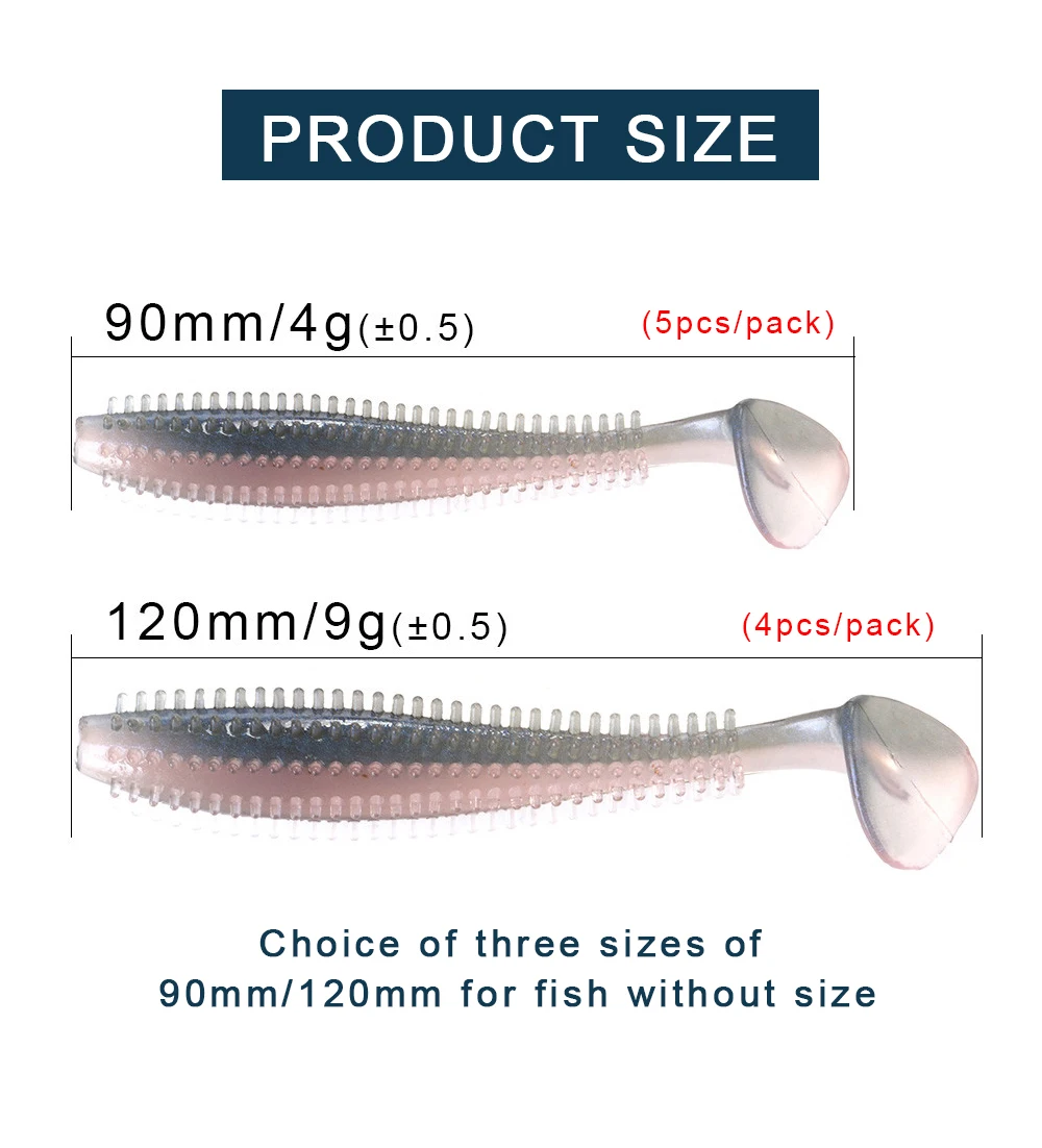 FISH KING 4-5 шт., мягкие приманки для рыбалки с морским огуречным веслом, 4 г, 9 г, 9 см, 12 см