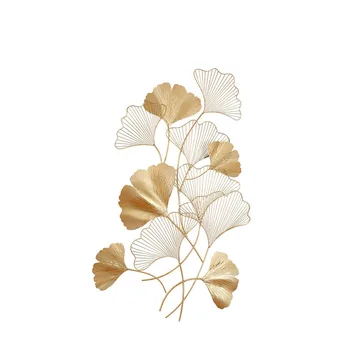 

Creative Wrought Iron 3D Stereo Ginkgo Biloba Wall Hanging Decorative Crafts Decoration Bathroom Bedroom Ornaments R2159