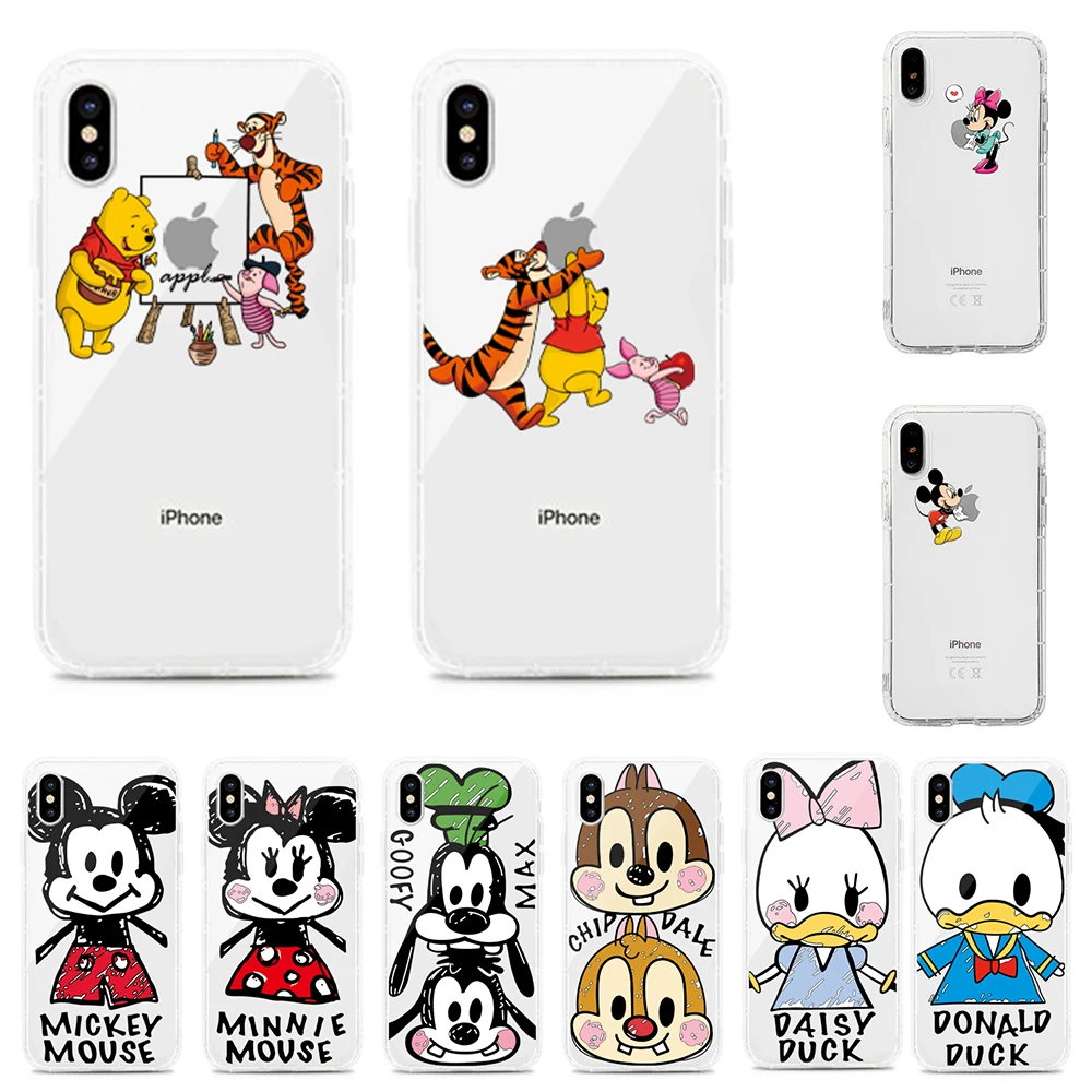 

Cute Disney Mickey Mouse Winnie the Pooh Cartoon Soft TPU Phone Case Cover For iphone XS MAX XR X 6s 7 8 Plus